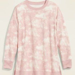 Old Navy Loose Tunic Sweatshirt Pink Tie Dye XS